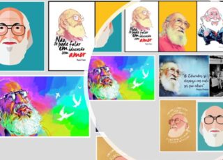 Quadros do site elo7 ilustrando o texto A educação de Paulo Freire é a esperança