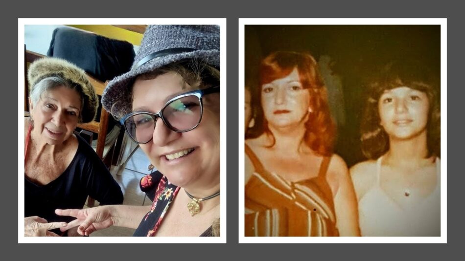 As fotos de Selma e a mãe Irene nas idades adulta e adolescência. A foto mais recente está à esquerda e a mais antiga, à direita.