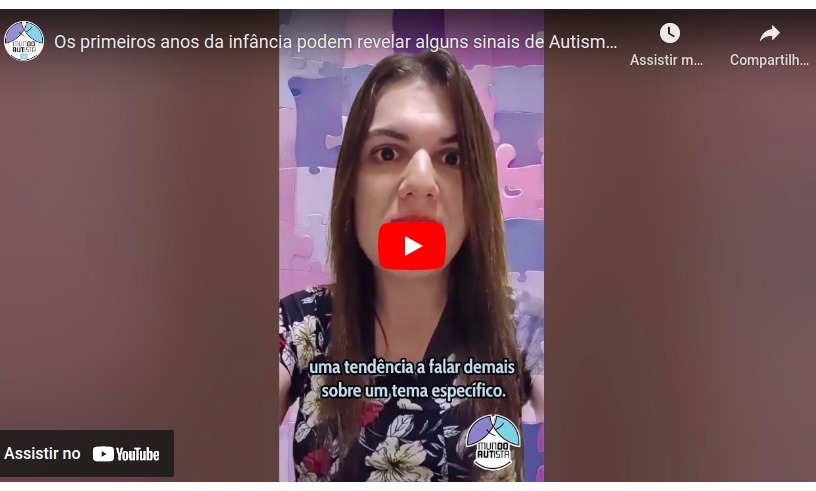 Em novo shorts do Mundo Autista, Sophia Mendonça conta que os primeiros anos da infância podem revelar alguns sinais de autismo em crianças.