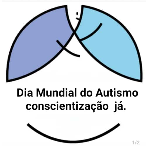 Logomarca do Mundo Autismo, Diversidade e Inclusão, escrito no centro: Dia Mundial do Autismo. Conscientização já.
