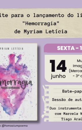 Poetisa autista lança livro Hemorragias em BH. Myriam Letícia escreve desde a adolescência e recentemente tornou-se autora premiada.